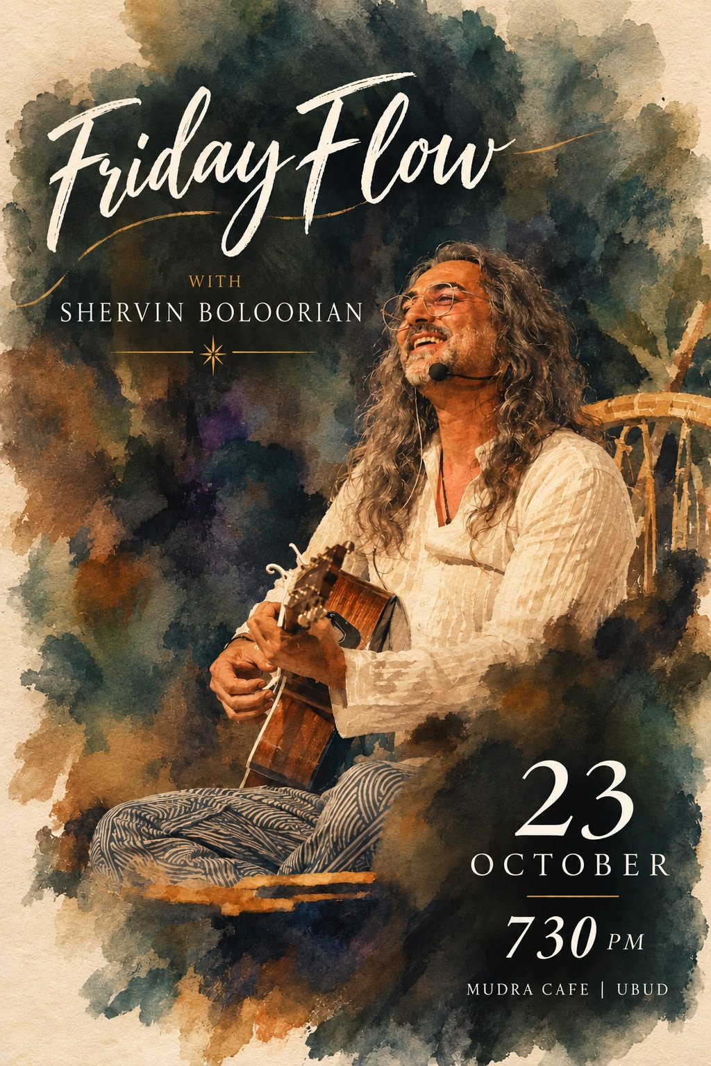 WhatsApp Image 2026-10-08 at 15.46.10 Friday Flow with Shervin Boloorian at Mudra Cafe, Ubud